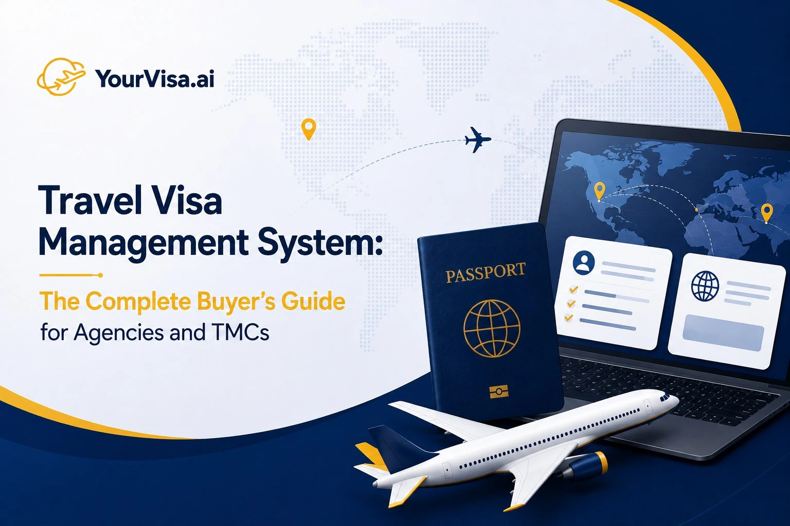 Travel visa management system dashboard showing application status, documents and approvals for a travel agency.